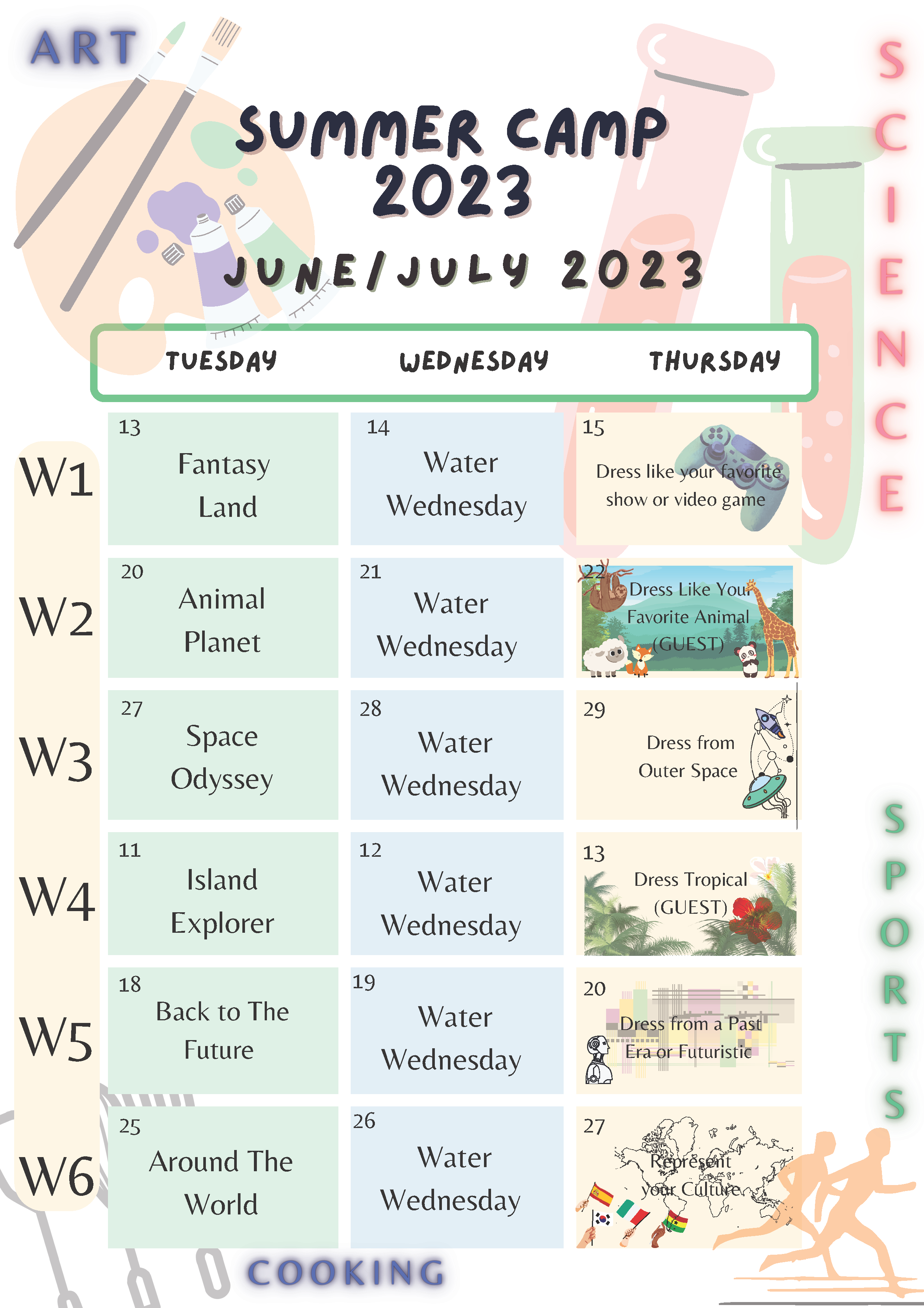 Animal Monthly Planner on July - A4